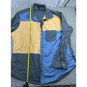 Paul Frederick Color Block Button Down Dress Shirt XXL Classic Fit Cotton